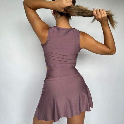 Pollera short Morley Uva Pastel