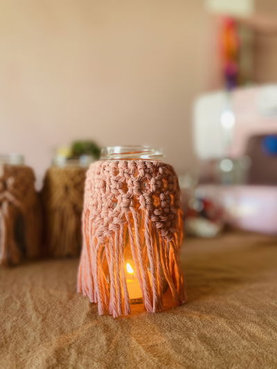 Frasco macramé 