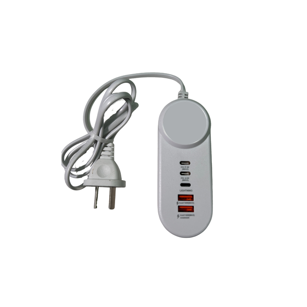 Alargue Cargador Viaje 35w 2 Tipo C + 2 Usb + 1 Para iPhone