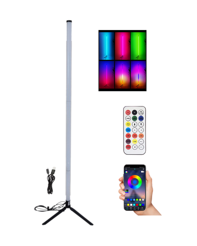 Lámpara Led Esquinero Rgb Gamer Deco 110cm Control/ App