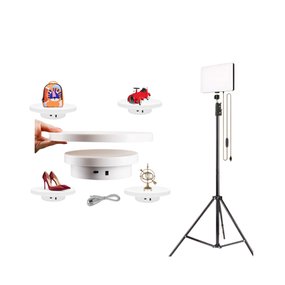 Kit Fotografía Producto Panel Led 10+ Tripode 2,10mt + Base Giratoria 2 en 1 360