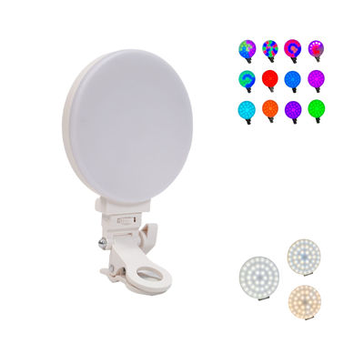 Aro Luz Led Rgb 10cm Inalámbrico Batería Clip Selfie