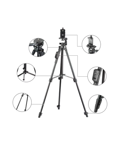 Soporte Trípode Celular Y Cámara 125cm Clip + Remoto Aluminio