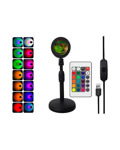 Lámpara Atardecer Sunset Usb Led 180° Regulable Ambiental