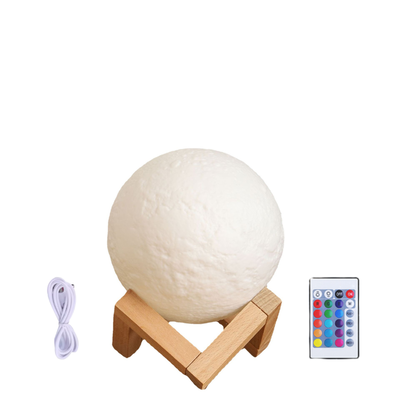 Lampara Luna 3d Led 12cm Control Remoto 16 Colores Tactil Usb