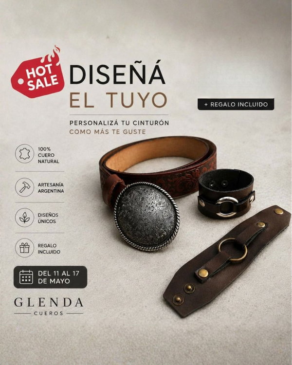 Diseñá tu cinturón según tu estilo + muñequera de REGALO