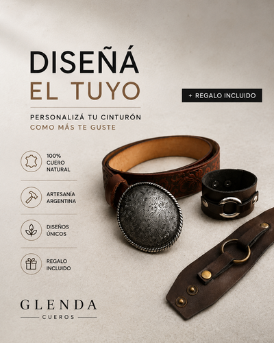 Diseñá tu cinturón según tu estilo + muñequera de REGALO 