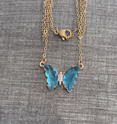 COLLAR MARIPOSA TURQUESA