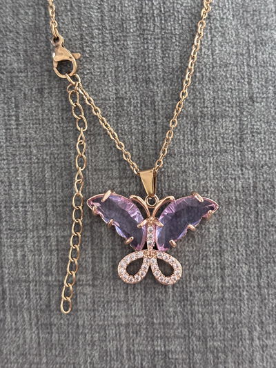 COLLAR MARIPOSA LILA