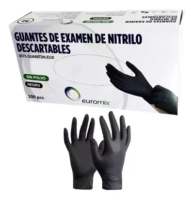 GUANTES DE NITRILO NEGRO -EURMIX