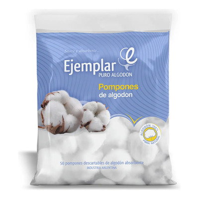 Algodón Puro Ejemplar Pompones Premium Cierre Zipper 50gr