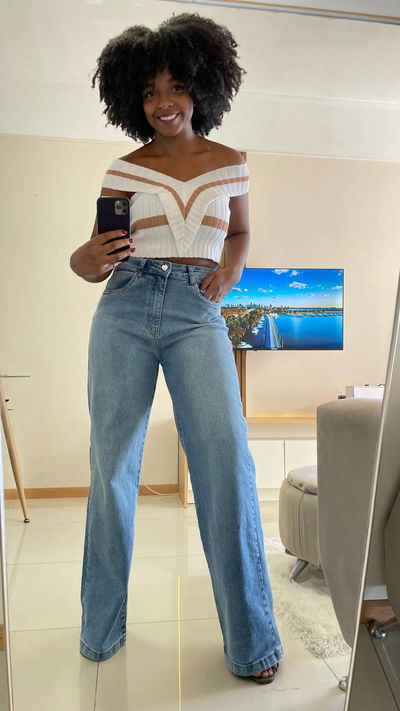 Jeans Wide Leg Claro