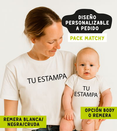 PACK PERSONALIZADO: REMERÓN ADULTO + REMERA/BODY PEQUE