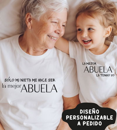 PACK MATCH BÁSICO : REMERÓN ADULTO + REMERA/BODY PEQUE ABUELA