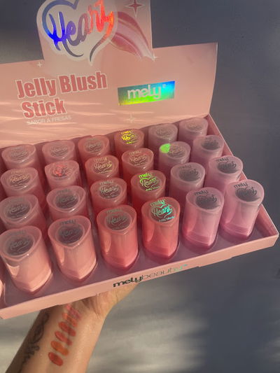 Jelly blush Mely, con forma de corazon