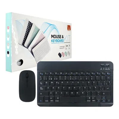 Teclado + Mouse Bluetooth Inalámbrico para iPad, Tablets y Smartphones