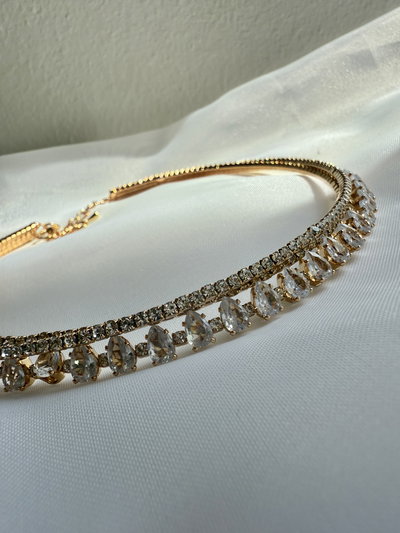 Gargantilla strass fantasía 