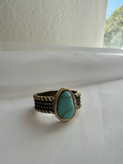 Anillo gota turquesa 