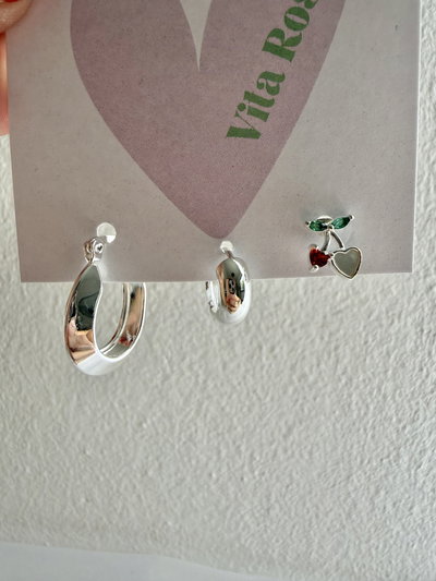 Set aros silver cherry