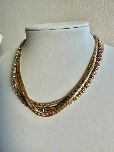 Gargantilla triple snake strass