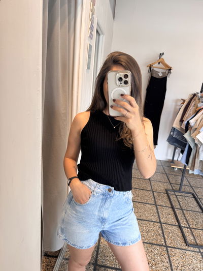 Short Mom - celeste claro