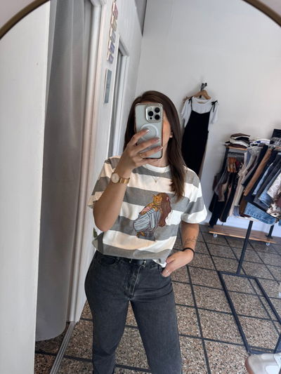 Remera rayada gatito