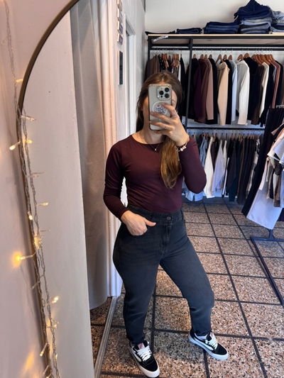 Body manga larga cuello redondo