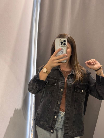 Campera oversize gris vintage 