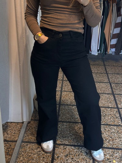 Wide leg elastizado LV Basic Black Talle Especial