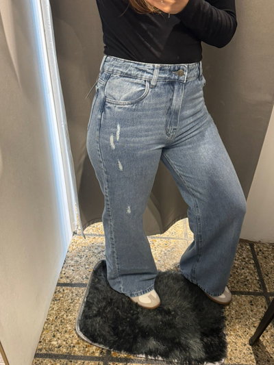Wide leg Ocean con roturas