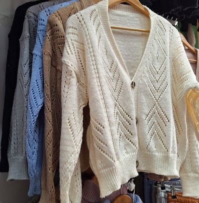 Cardigan flecha lana friz 