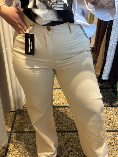Wide Leg Beige Shetjman