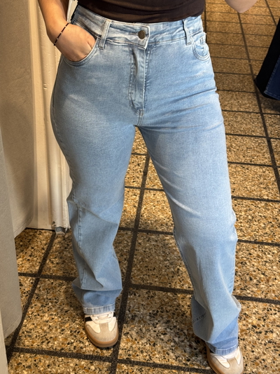 Wide Leg elastizado celeste