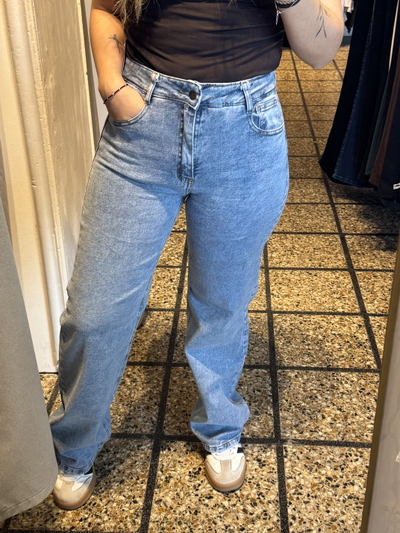 Wide Leg semi elastizado celeste nevado