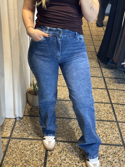 Wide Leg elastizado azul nevado