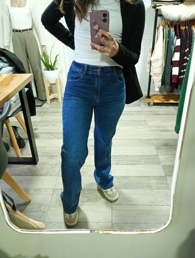 Jeans wide leg elastizado 