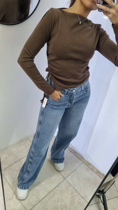 Wide leg líneas azul 