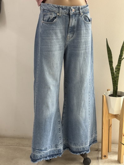 Jean súper Wide leg desflecado