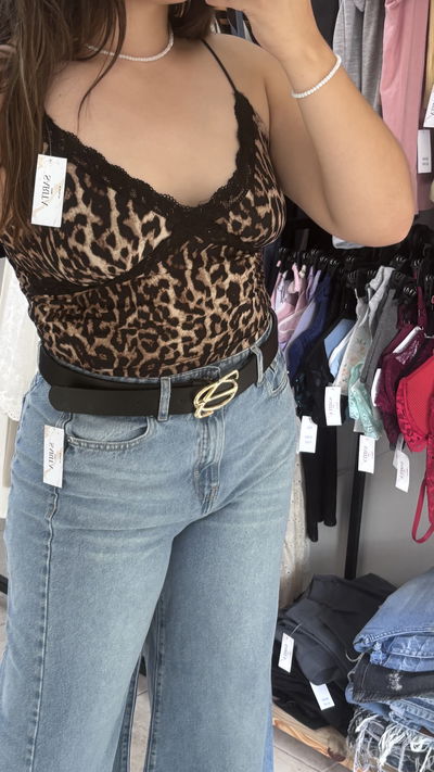 “Musculosa Wild " – Animal Print con Encaje