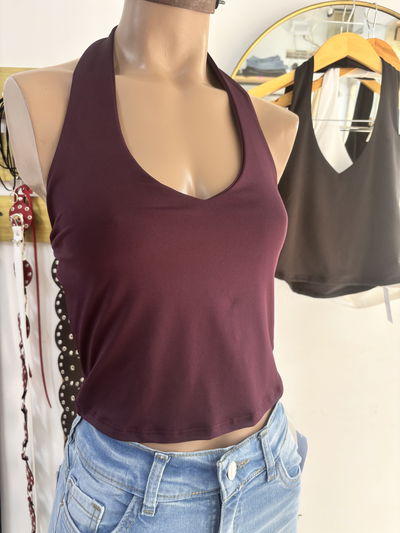 Top microfibra espalda descubierta 