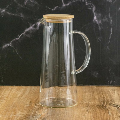 Jarra de vidrio t/bambú 1470ml Hudson