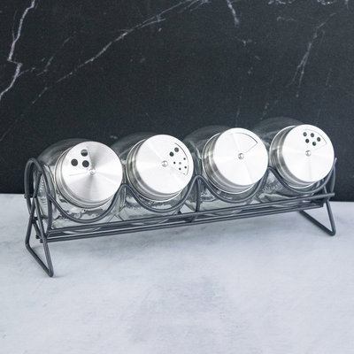 Set x4 Especieros Vidrio Con Base