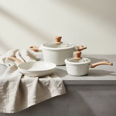 Batería Carol Granito Crema 5pz