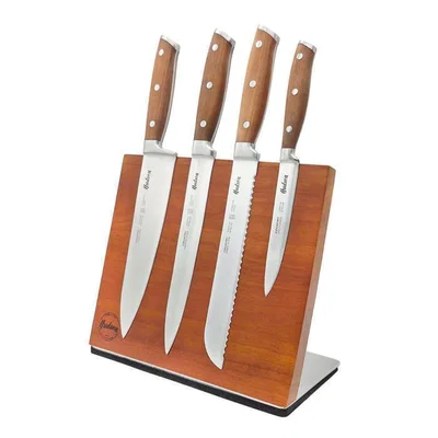 Set x4 Cuchillos Country Con Soporte