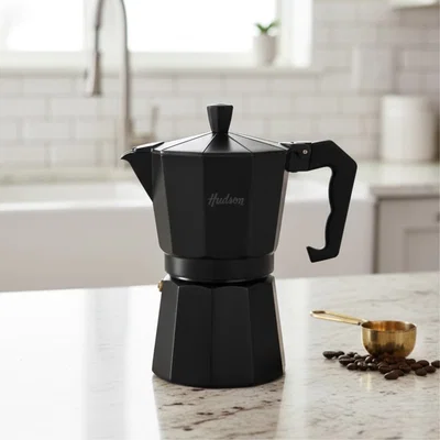 Cafetera Negra Italiana Hudson
