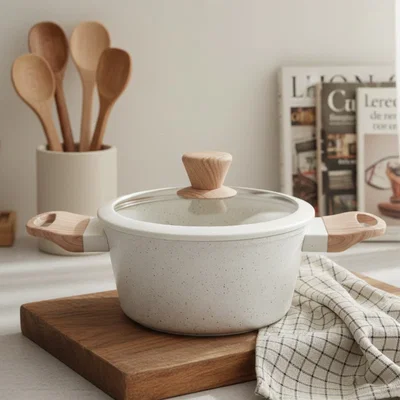 Cacerola 24cm Beige Granito Forjado