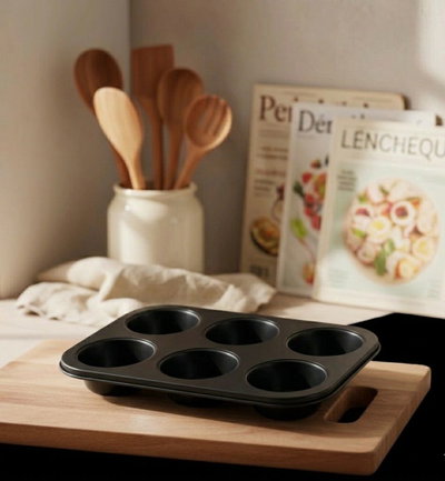 Molde antiadherente 6 muffins