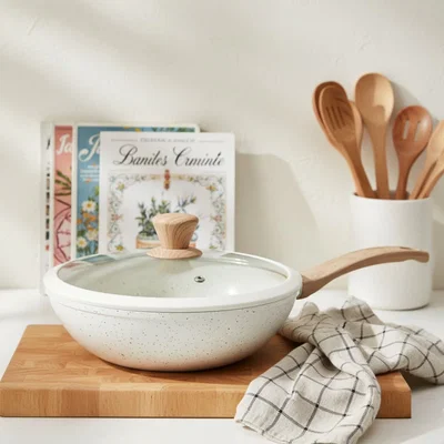 Wok c/tapa 26cm Carol Granito Beige