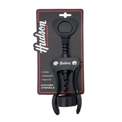 Tirabuzon Doble Palanca Acero Negro Hudson
