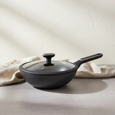 Wok Carol Granito Negro C/tapa 26Cm.